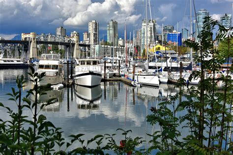 Boat Harbor And West End Skyline In Vancouver Canada Encircle Photos