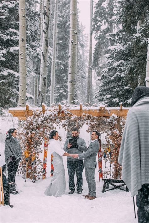 A Winter Ski Ceremony Durango Weddings Magazine