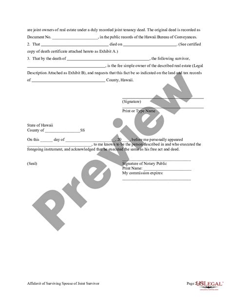 Affidavit Of Survivorship Without Joint Tenancy Us Legal Forms