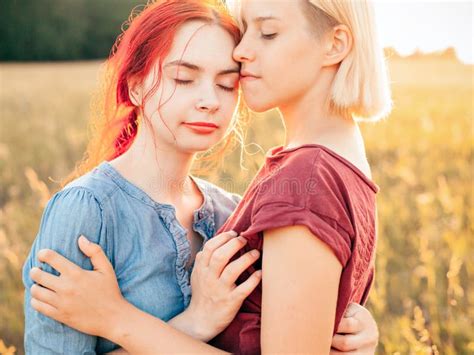 Two Women Having Fun On The Field Stock Photo Image Of Fashion Lifestyle