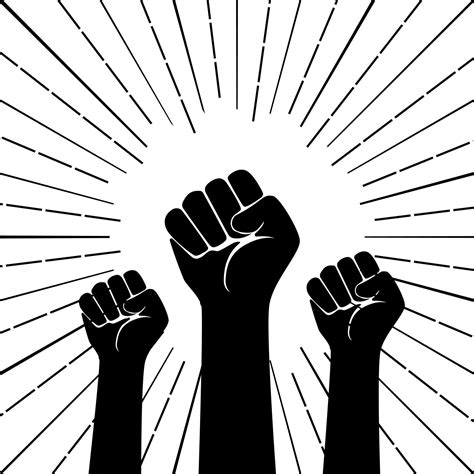 People Raise Their Arms To Demand Freedom And Equality In Society Black Arms Shadow Symbol Of