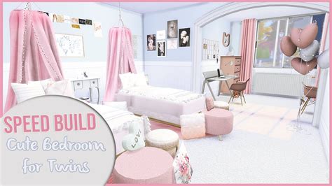 The Sims 4 Speed Build Cute Bedroom And Bathroom For Twins Cc Links