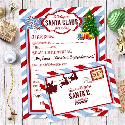 Carta A Santa Claus Carta De Navidad Imprimible Para Niños Incluye