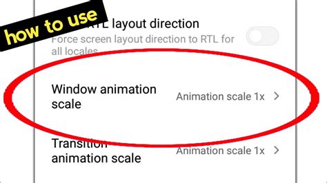 How To Use Window Animation Scale Setting Developer Setting