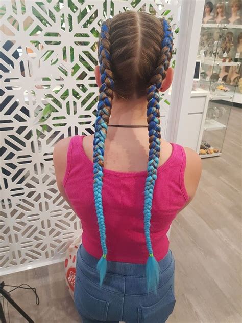 Blue Dutch Braid Extensions Braids With Extensions Braided