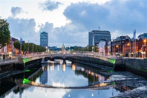 Dawn View Of The Famous Ha Penny Bridge Editorial Stock Photo Image