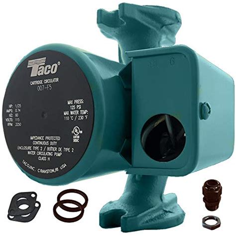 Taco 007 F5 Cast Iron Circulator 125 Hp Pump With Universal Pump Flange Gaskets And Wire Gland