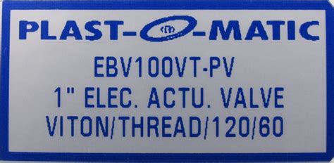 New Plast O Matic Ebv100vt Pv Electric Actuator 1 120v Ebv 65 Sb