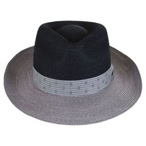 Dobbs Valencia Two Tone Hemp Straw Fedora Hat Straw Fedoras