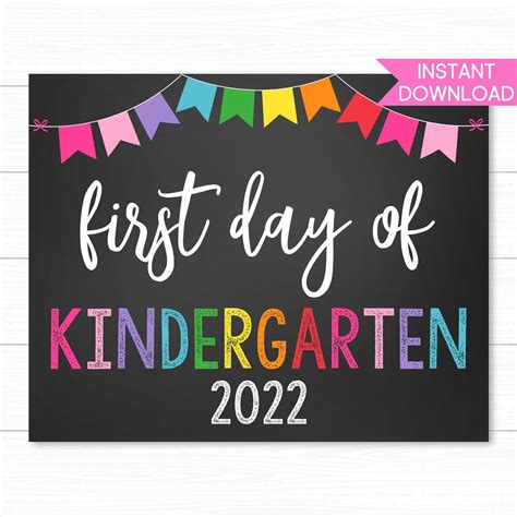 First Day Of School Sign First Day Of Kindergarten Girl Etsy
