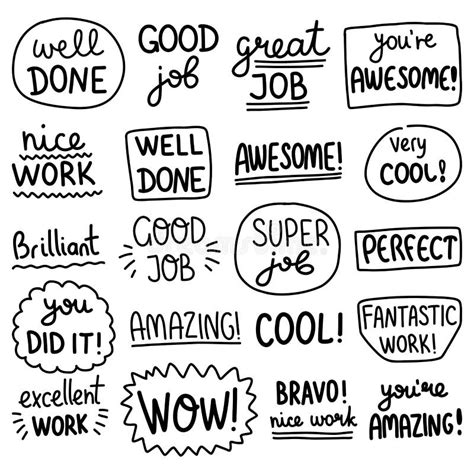 Job And Great Job Stickers Vector Illustration Stock Vector