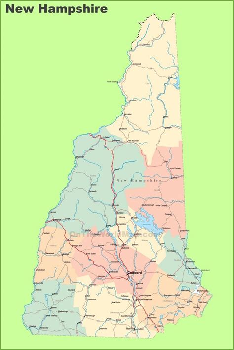 Road Map Of New Hampshire With Cities Map Pictures New Hampshire