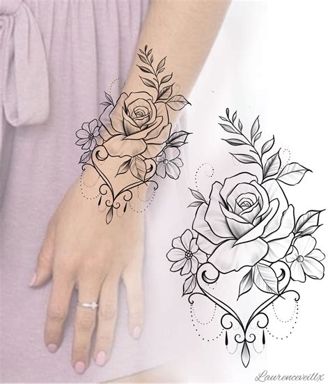 This Printable Rose Tattoo Design Is Available For Instant Download On