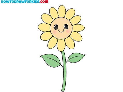 How To Draw A Cute Flower Easy Drawing Tutorial For Kids