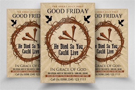 Good Friday Church Service Flyer Graphic By Leza Sam · Creative Fabrica