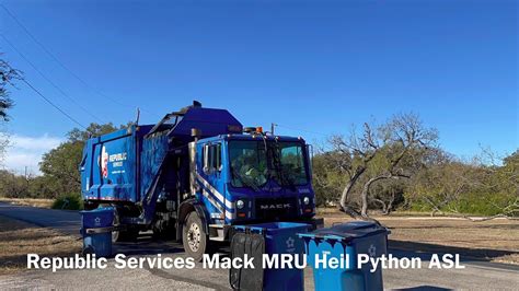 Republic Services Mack MRU Heil Python ASL YouTube