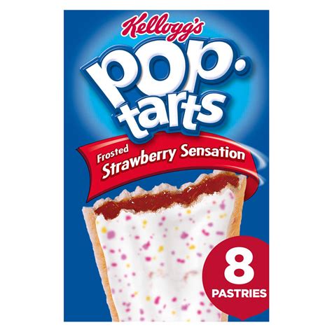 Kelloggs Pop Tarts Frosted Strawberry Sensation Toaster Pastries 8 X
