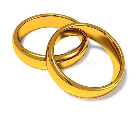 Gold Wedding Rings Or Bands Intertwined Stock Illustration