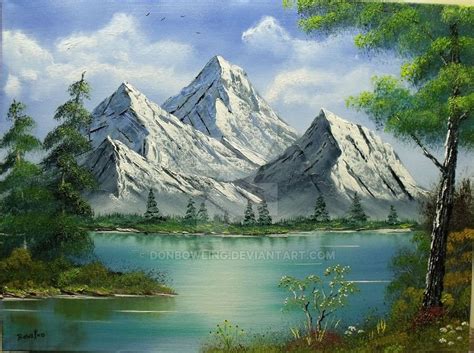 Mountain Lake By Donbowling Mountain Landscape Painting Mountain