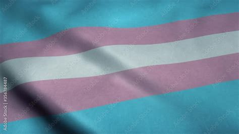 Trans Pride Flag Rainbow Waving Sign Of Trans People Seamless Loop
