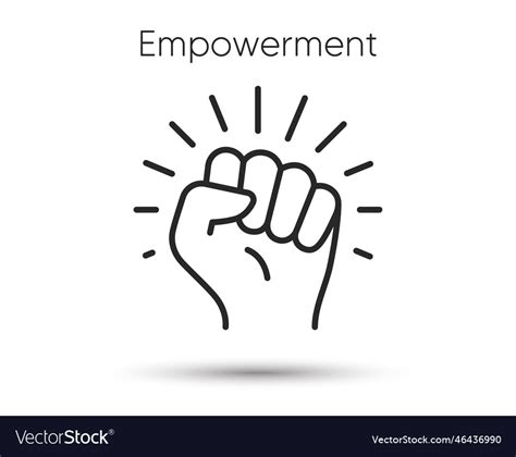 Empower Line Icon Strong Fist Sign Empowerment Vector Image