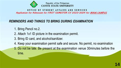 First Semester Sy 2023 2024 Application For Admission Cavite State