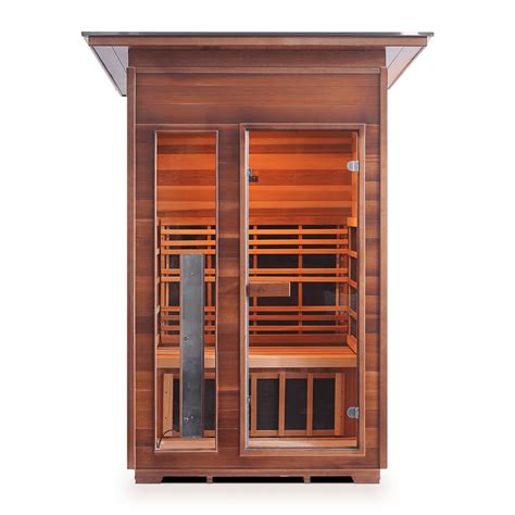 Enlighten Full Spectrum Infrared Sauna Rustic 2 Slope 2 Person Out