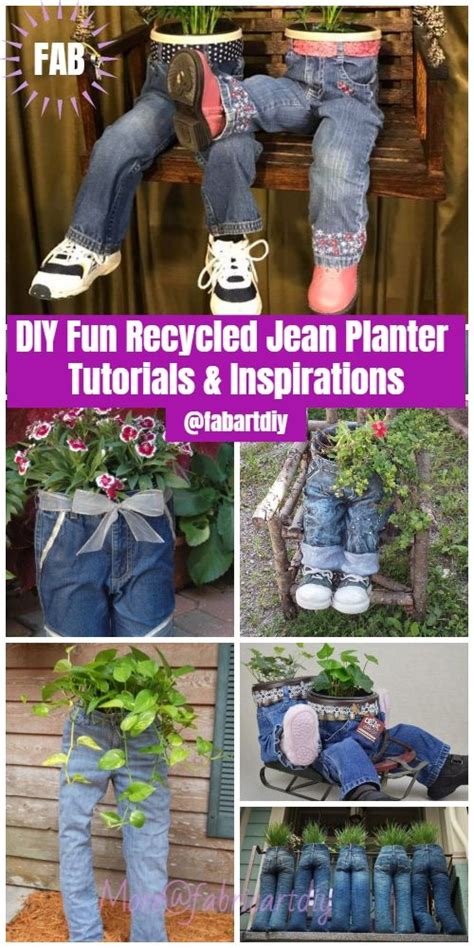 Diy Fun Recycled Jean Planter Tutorials And Inspirations Recycle Jeans