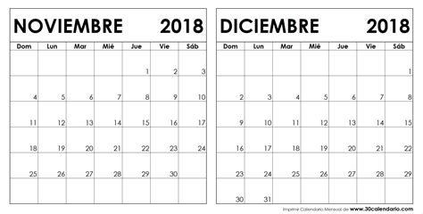 Pin En Noviembre Diciembre 2018 Calendario