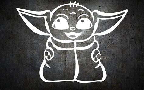 Vinyl Decal Star Wars Grogu Baby Yoda The Child Etsy