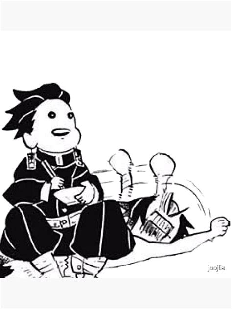 Tanjiro Sitting On Inosuke Demon Slayer Manga Cap Photographic Print