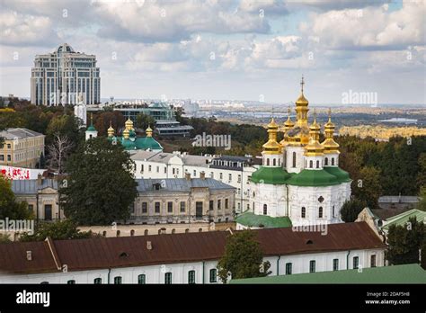 Kyiv Ukraine Sep 29 2018 Aerial View Of Kiev City With Churches