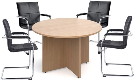 Dams Round Meeting Table And 4 Essen Chairs Bundle Office Furniture Direct