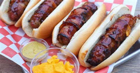 Cheese Curd Stuffed Bacon Wrapped Brats Recipe — Samsung Food