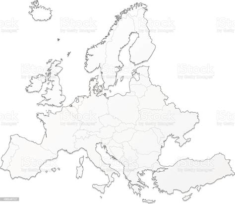 Ilustración De Mapa De Europa Blanco Y Más Vectores Libres De Derechos