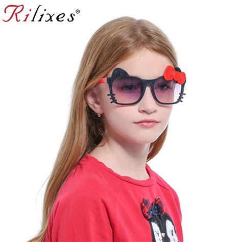 Rilixes Cute Baby Kids Sunglasses Girls Polka Dot Glass Children Bow