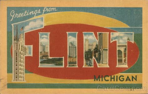 Greetings From Flint Michigan Postcard