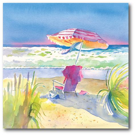 Courtside Market Watercolor Beach Chair Ii Gallery Wrapped Canvas Wall
