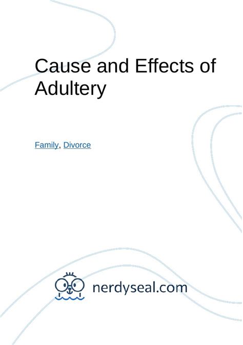 Cause And Effects Of Adultery 714 Words Nerdyseal
