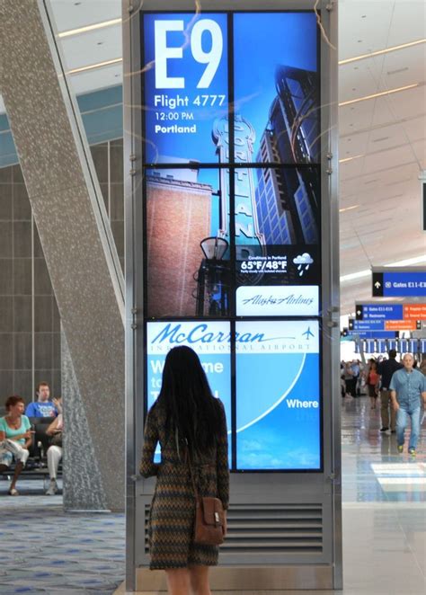 6 Screen Video Wall Gate Signage At Mccarran International Airports