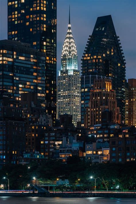 The Chrysler Building At Night In Manhattan New York City Editorial