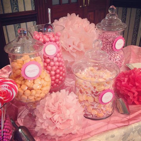 Peach Coral And Pink Candy Display Candy Display Summer Candy Pink