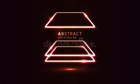 Abstract Pink Neon Light Shapes On Black Background Stock Vector