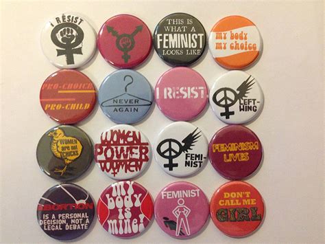 1499 16 Feminist Feminism 125 Pinback Buttons Feminist Activism