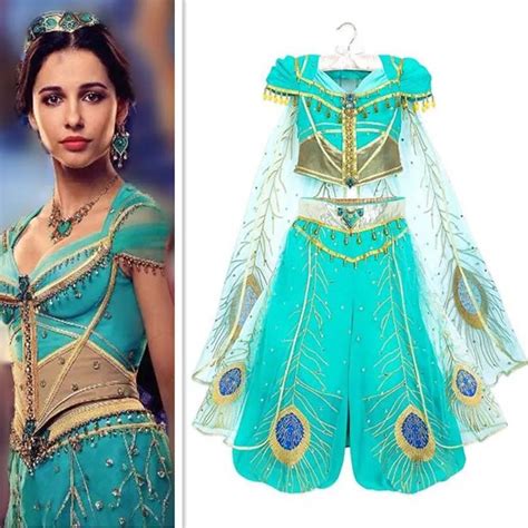 2019 New Movie Aladdin Jasmine Princess Cosplay Costume For Adult Women Girls Halloween Party