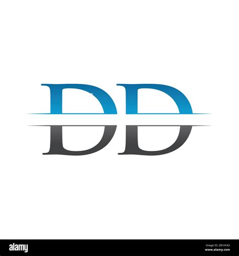 Initial Dd Letter Logo Design Vector With Blue And Grey Color Dd Logo