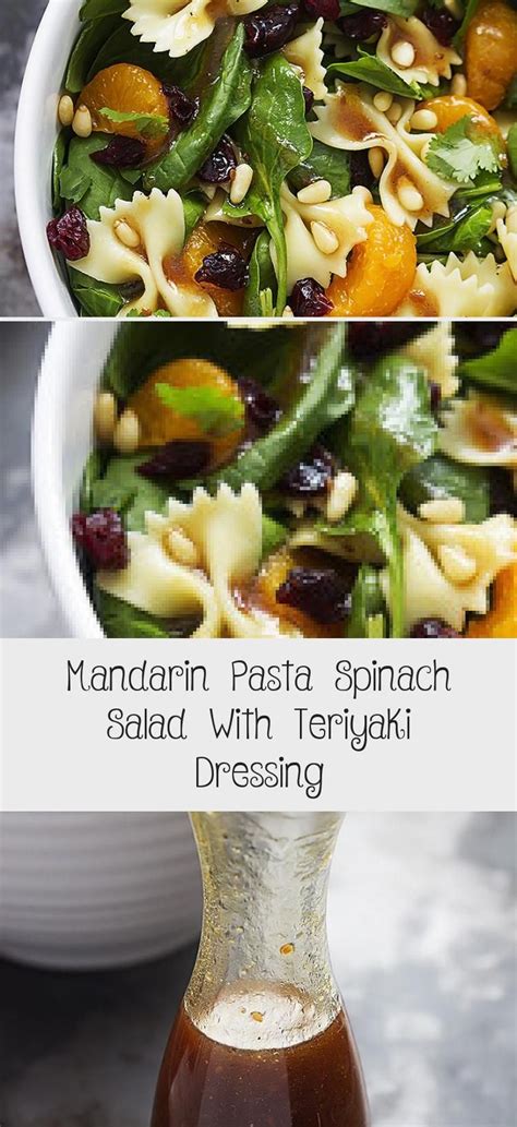 Mandarin Pasta Spinach Salad With Teriyaki Dressing in ...