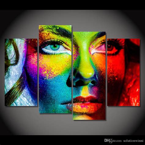 2018 Hd Printed Canvas Prints Color Face Makeup Painting