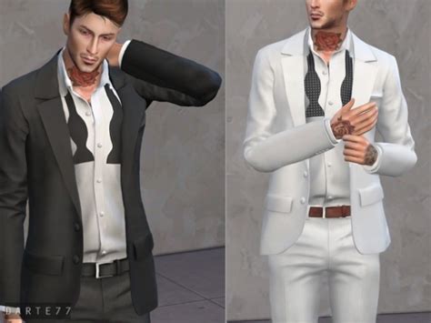 Open Suit Jacket Undone Bow Tie By Darte77 At Tsr Sims 4 Updates