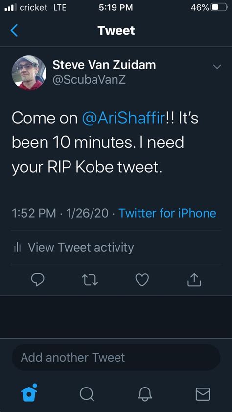 Shaffir was also dropped by his talent agency over a video in which he called the basketball legend's death a great day. Ari Shaffir Kobe Tweet : Youtubers Claim To Call Kobe ...